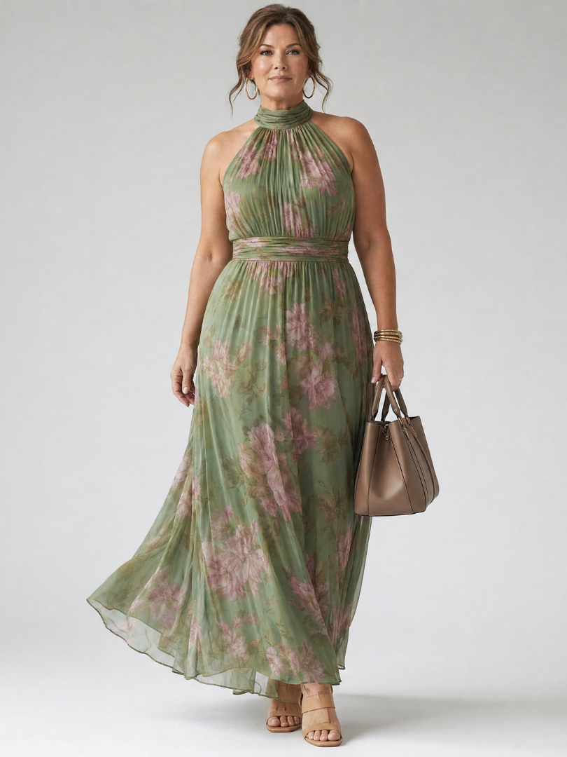 Mirelle | Abito Midi con Scollo All'Americana Arricciato