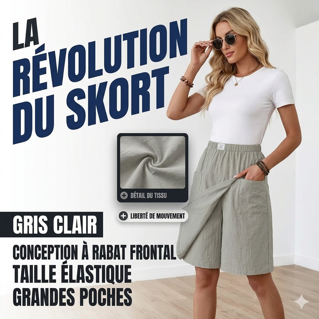 Liberte / Falda-pantalón con cintura elástica y bolsillos