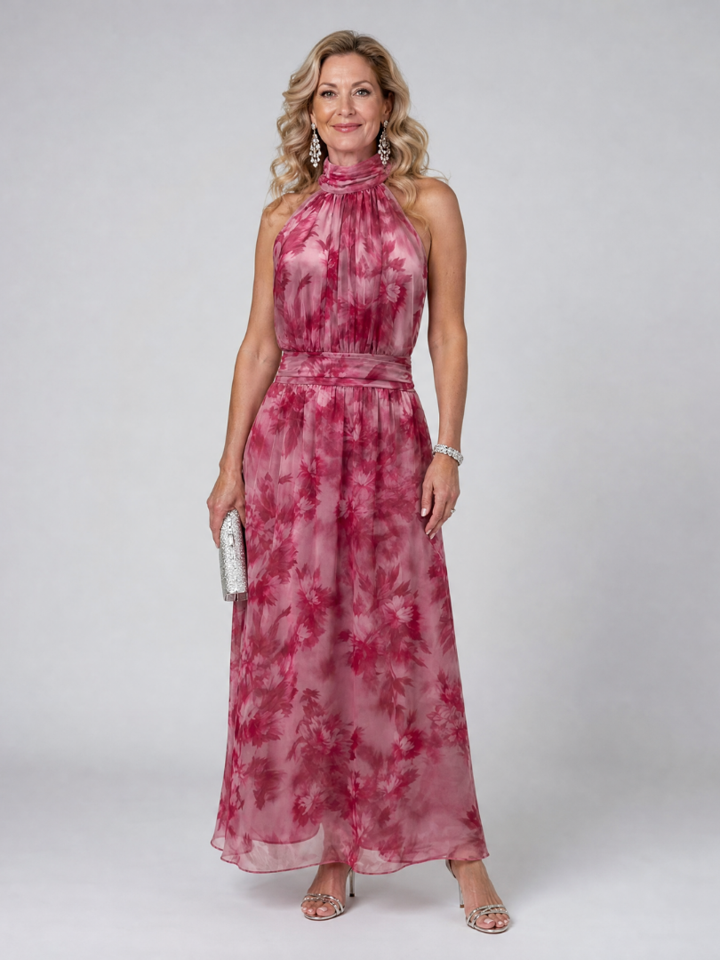 Avien | Abito Midi con Collo Halter Morbido