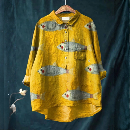Marina / Camisa elegante estampada