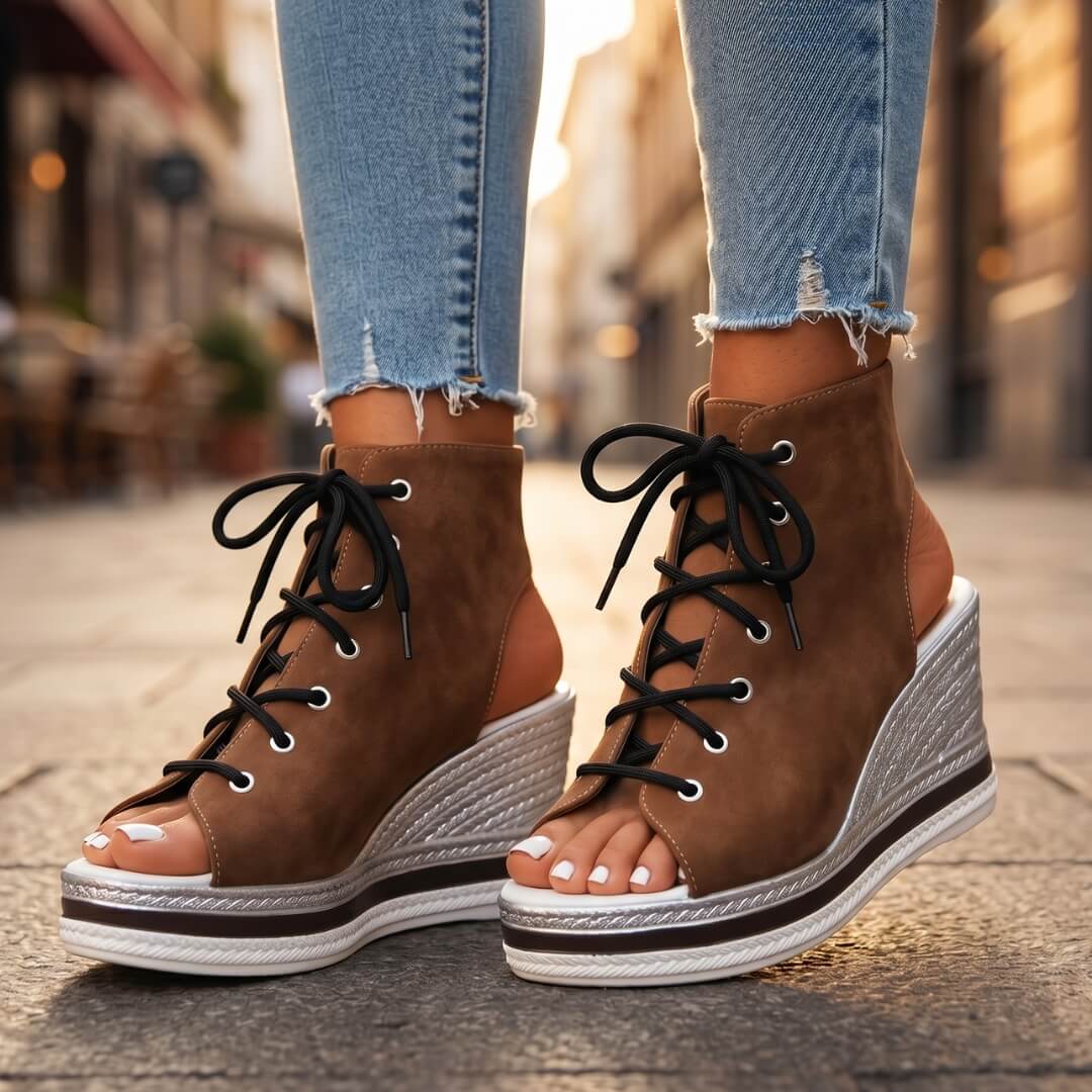 Emanuela - Sandalias de cuña elegantes