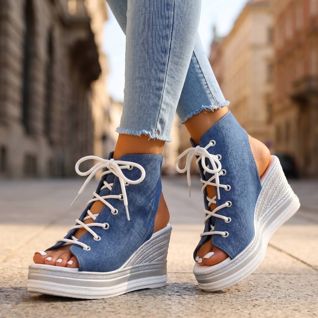 Emanuela - Sandalias de cuña elegantes