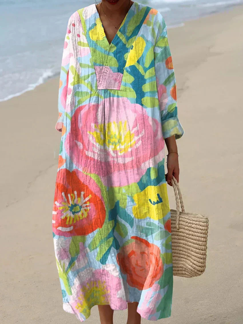 Dina - Robe en Coton Inspirée par les Artistes