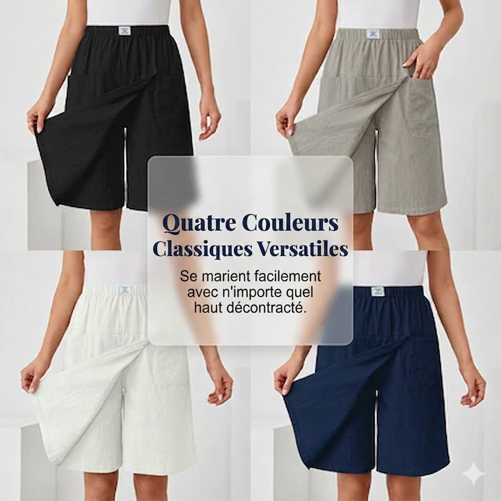 Liberte / Falda-pantalón con cintura elástica y bolsillos