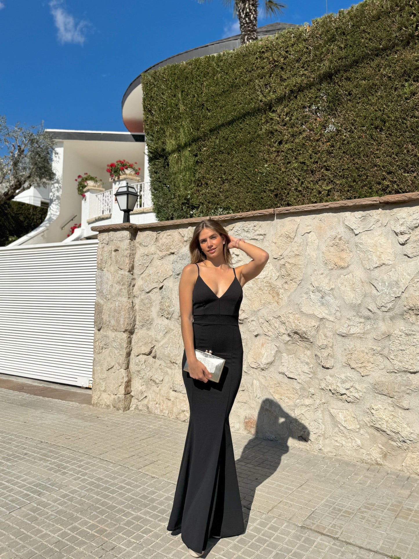 Vestido largo corazon sirena negro