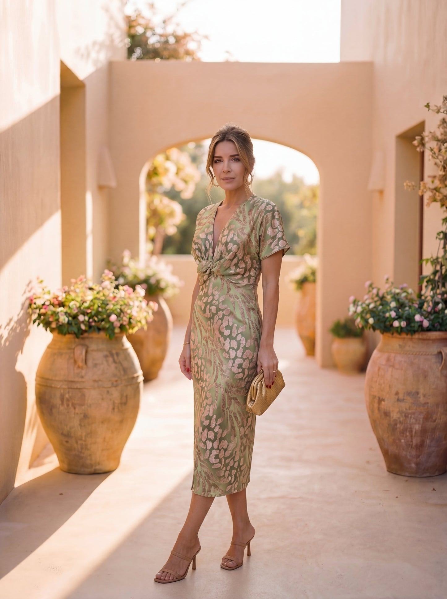 Laura / Vestido elegante y holgado con un estampado refinado