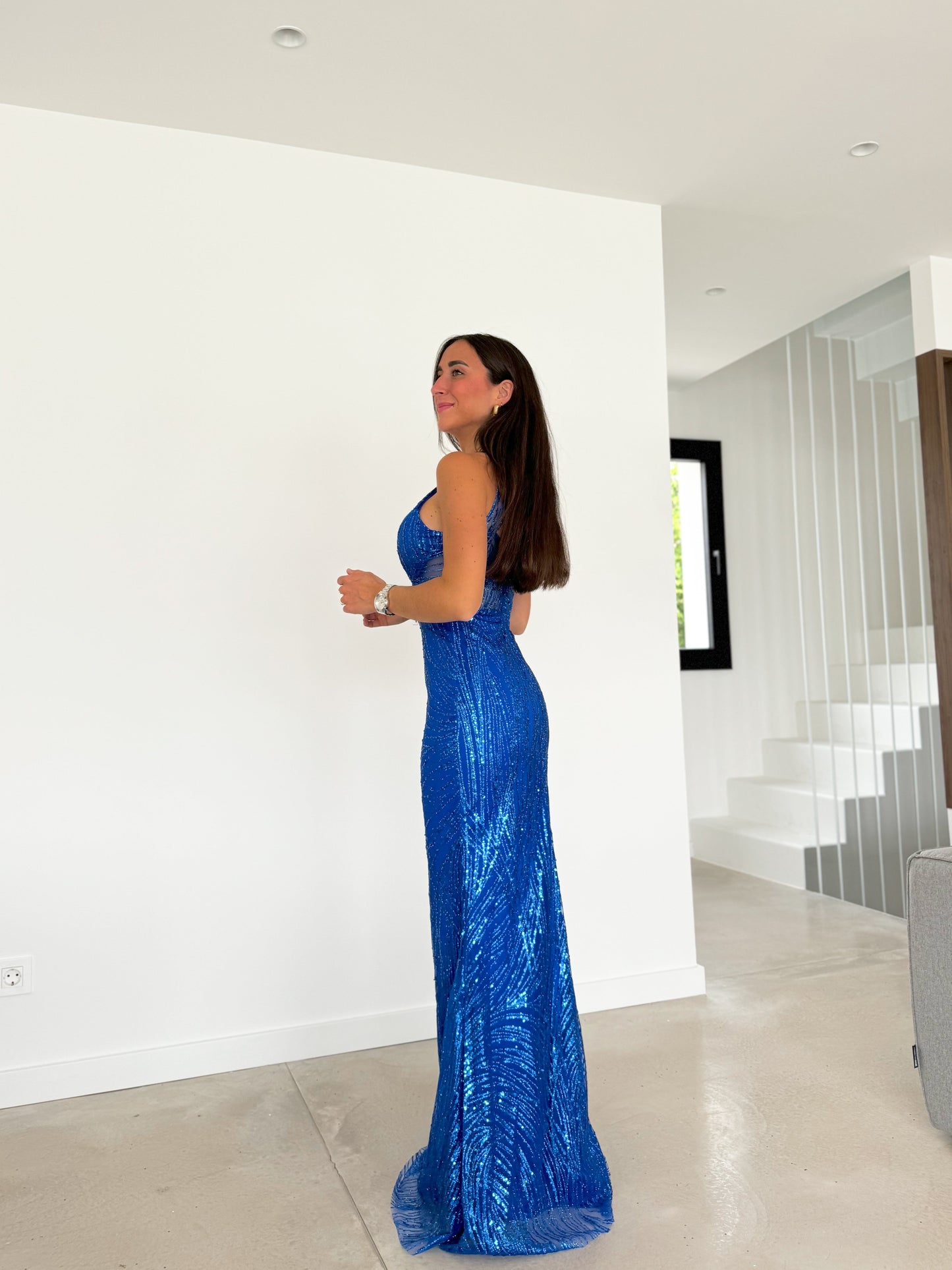 Vestido halter pedreria klein