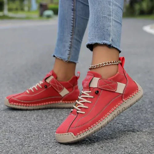 Gisela - Zapatillas ortopédicas cómodas de efecto piel