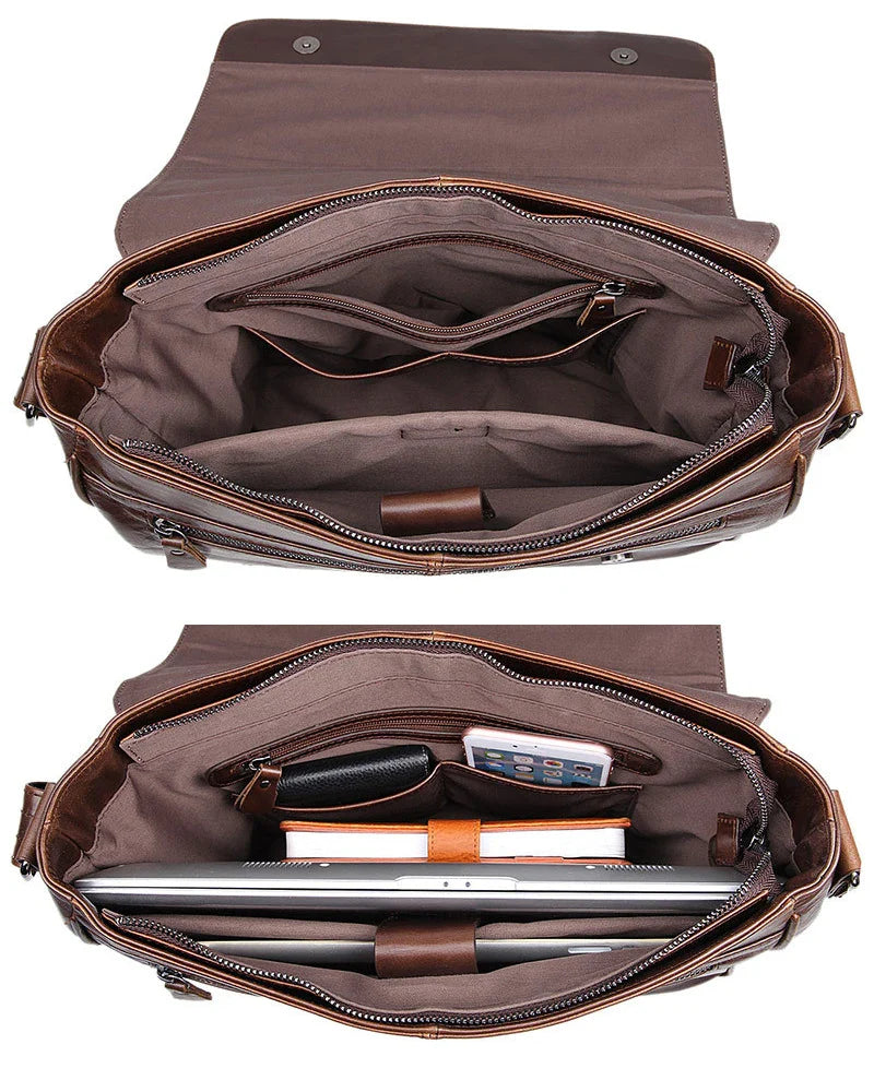 Leon Leather Messenger Bag