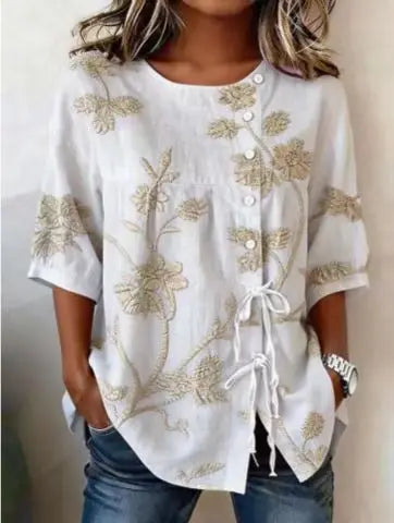 Celeste / Blusa floral elegante