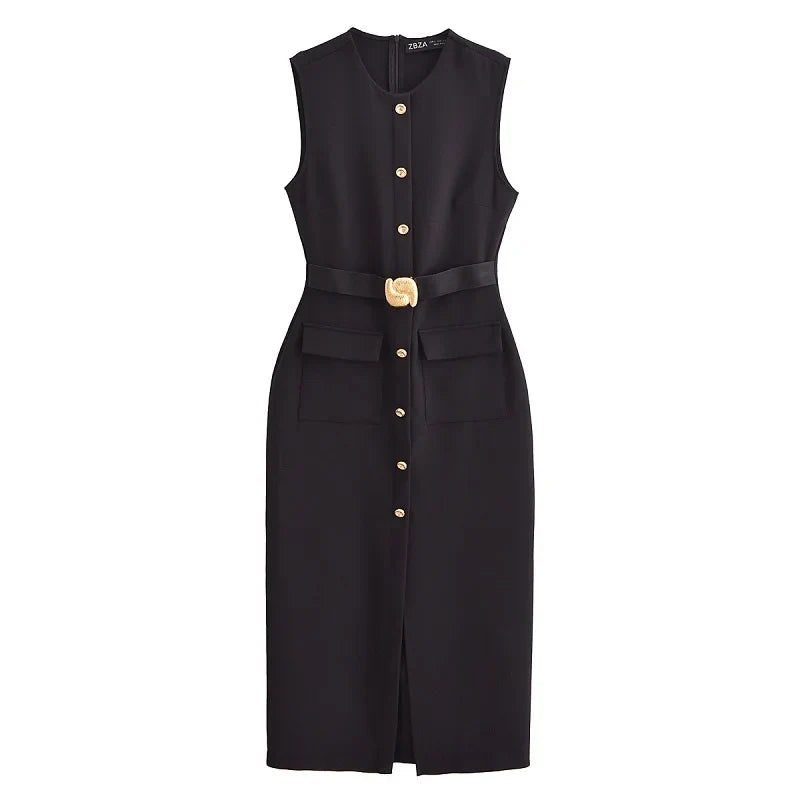 Clara Belted Midi Dress
