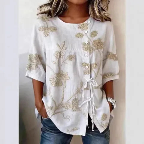 Celeste / Blusa floral elegante