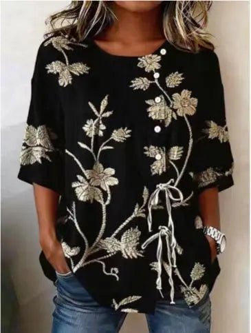 Celeste / Blusa floral elegante