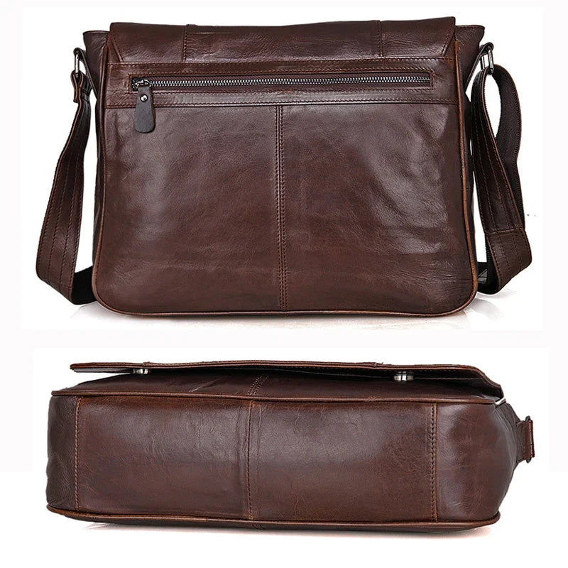 Leon Leather Messenger Bag