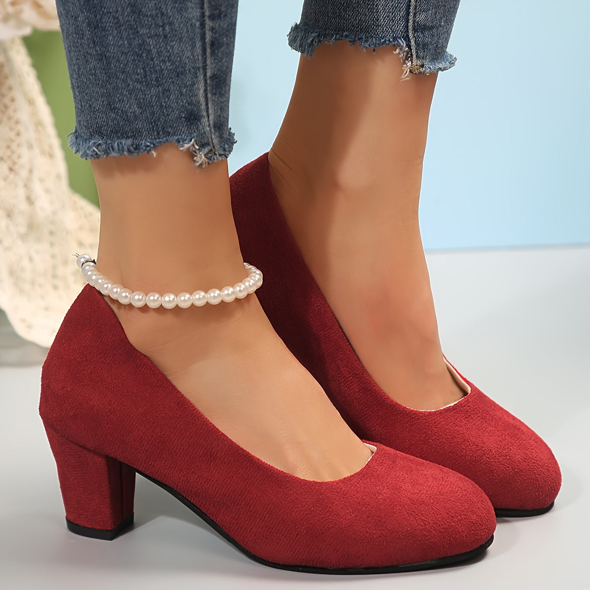 Serena | Scarpe con Punta Larga e Tacco Stabile
